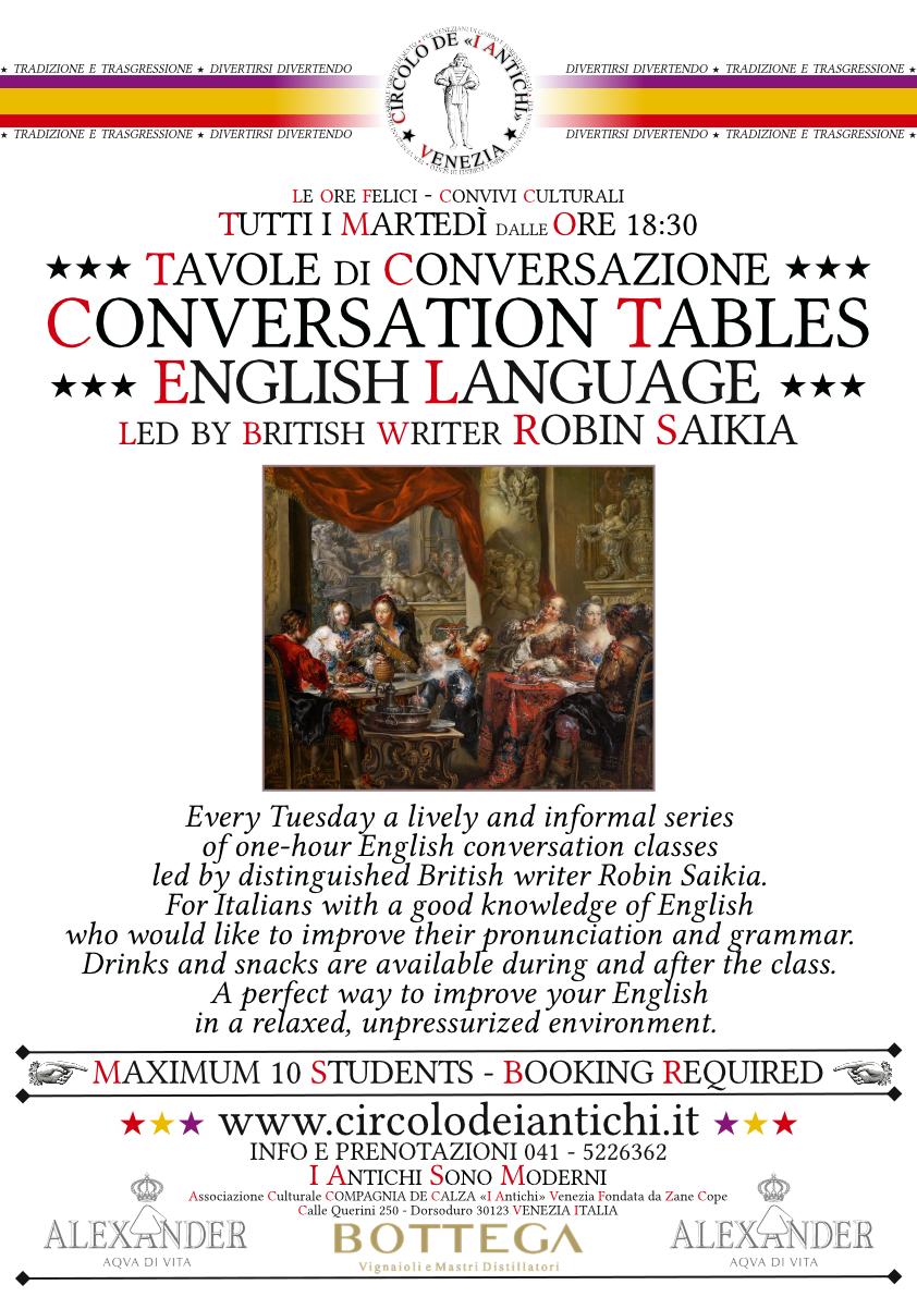 English Conversation Tables - Robin Saikia - Every Tuesday evening - 2016-2017