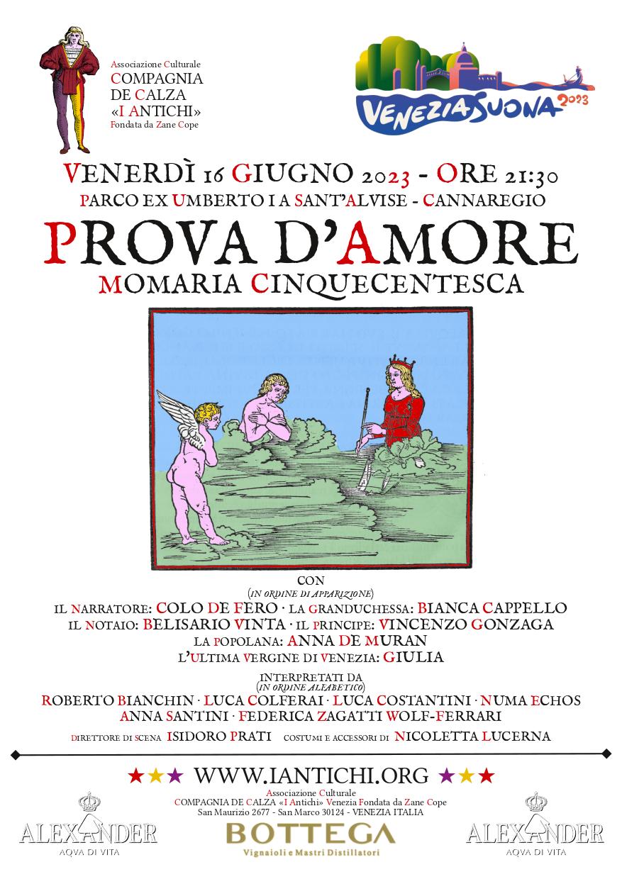 I Antichi: Prova d'Amore 16 giugno 2023 ore 21:30 Venezia Suona.