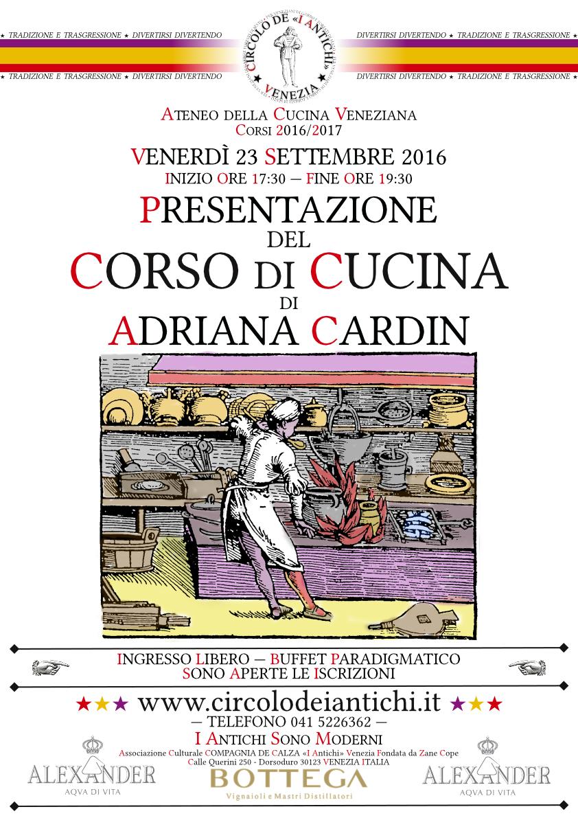 Presentazione dei Corsi di Cucina 2016-2017 di Adriana Cardin  - Ateneo della Cucina Veneziana
