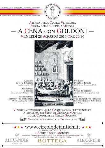 CdIAV - Ateneo della Cucina Veneziana - A Cena con Goldoni - 28 agosto 2015