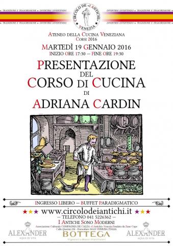 Ateneo della Cucina Veneziana - Presentazione del Corso di Cucina di Adriana Cardin