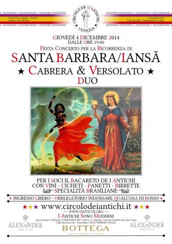 Festa Concerto in Onore di Santa Barbara / Iansã - Duo Cabrera - Versolato