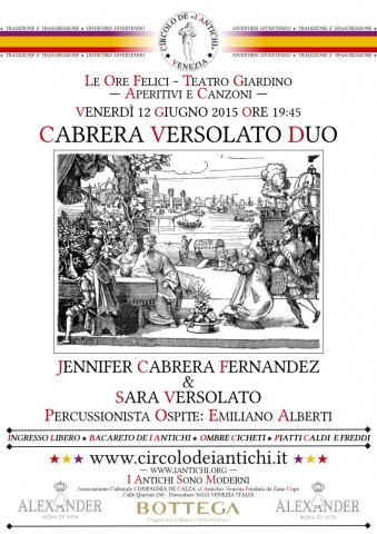 Circolo de I Antichi - Ore Felici - Aperitivi e Canzoni - Jennifer Cabrera Fernandez & Sara Versolato Duo - 12 giugno 2015