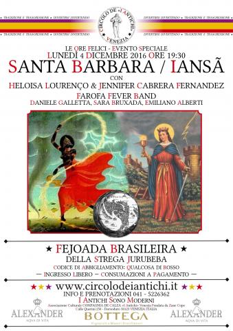 Festa di Santa Barbara/Iansã 4 dicembre 2017 - INGRESSO LIBERO