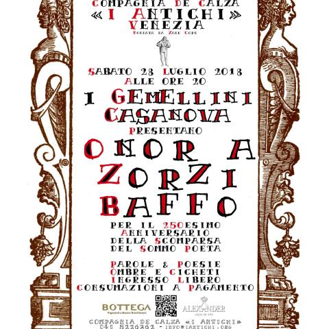 Onor A Zorzi Baffo con I Gemellini Casanova - Sabato 28 luglio 2018 ore 20:00